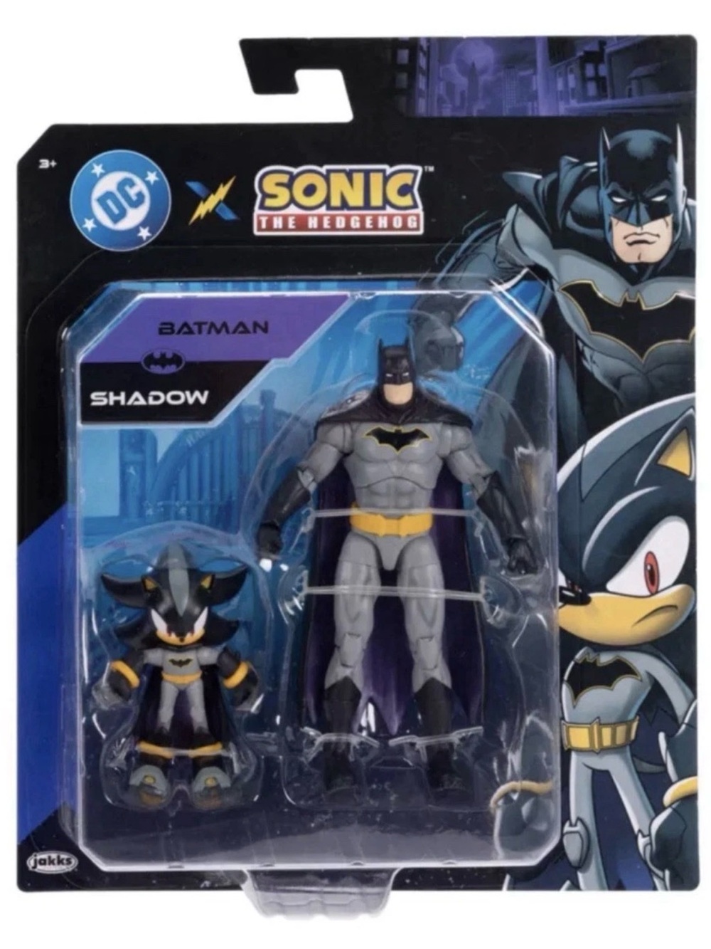 Sonic the Hedgehog x DC Batman & Shadow Figure Set - Gray and Black